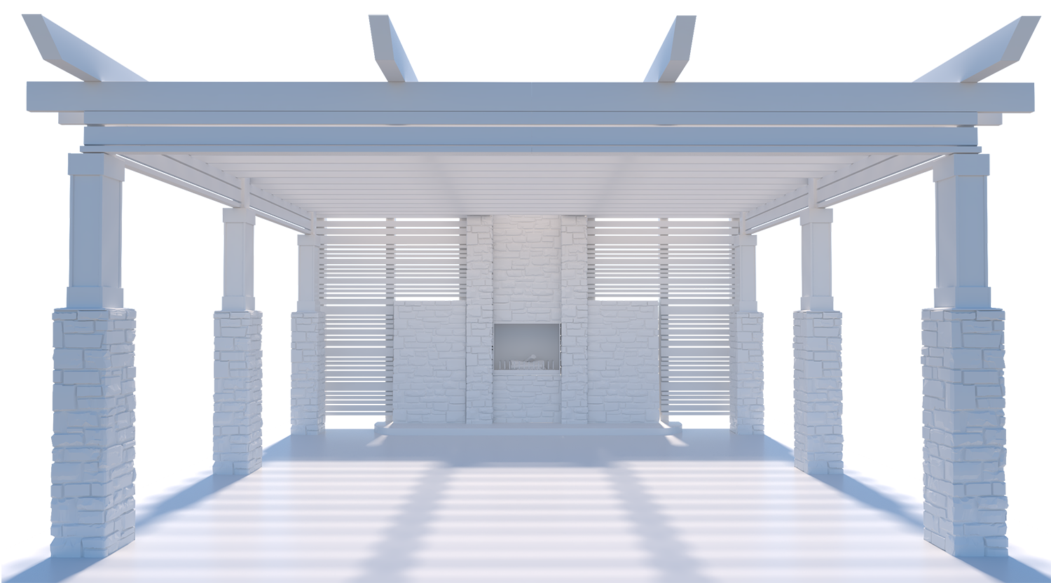 Pergola privacy screen layout